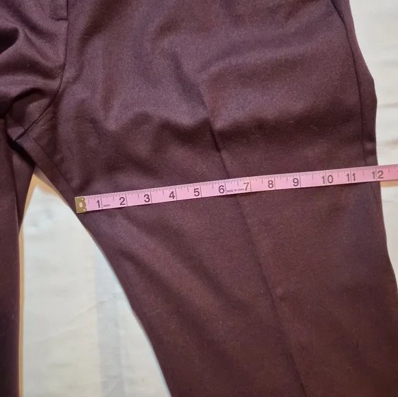 Talbots Petites Windsor Straight Leg Pants - Deep Burgundy Plum - Size 14P - Picture 6 of 11